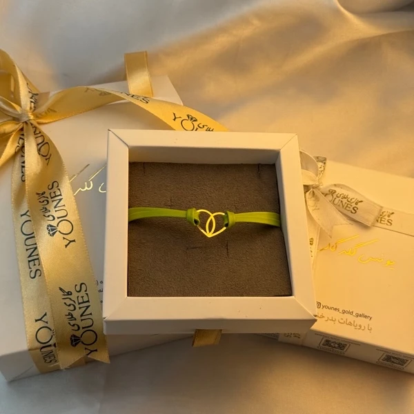 دستبند طلا چرم دولاین قلب